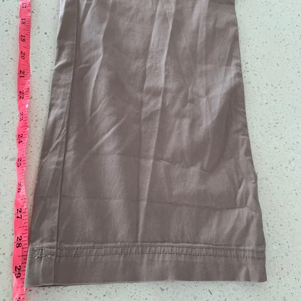 Pact XXL Organic Cotton Stretch Straight‎ Pants Taupe Elastic Waist Drawstring